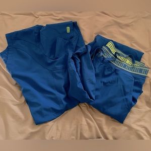 royal blue med couture scrub set